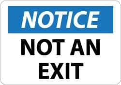 NMC - Notice - Not An Exit, Aluminum Exit Sign - 14" Wide x 10" High - Exact Tool & Supply