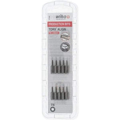 Wiha - 1/4" Drive T6 Torx Screwdriver Bit - 1" OAL, Insert Bit - Exact Tool & Supply