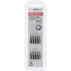Wiha - 1/4" Drive T8 Torx Screwdriver Bit - 1" OAL, Insert Bit - Exact Tool & Supply