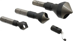 Vargus - 4 Piece, 5/16 to 13/16" Head Diam, Single End Countersink Set - Exact Tool & Supply