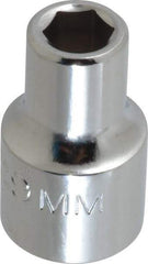 Proto - 1/2" Drive, Standard Hand Socket - 6 Points, 1-1/2" OAL, Alloy Steel, Chrome Finish - Exact Tool & Supply