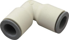 Parker - 1/2" OD, Bio-Sourced Nylon 11 Push-to-Connect Union Elbow - 160 Max psi, White - Exact Tool & Supply
