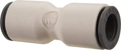 Parker - 1/4" OD, Bio-Sourced Nylon 11 Push-to-Connect Union - 230 Max psi, White - Exact Tool & Supply