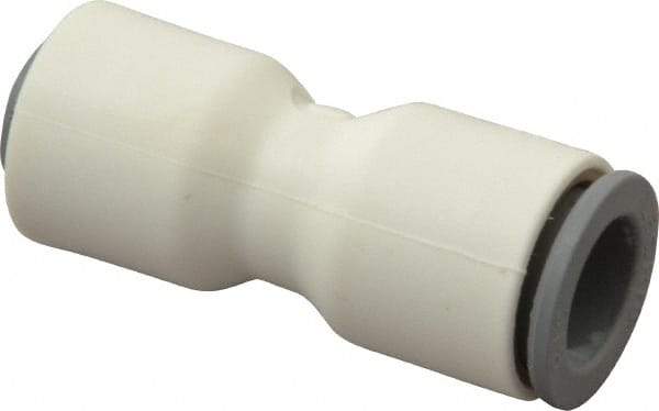 Parker - 1/4 x 3/8" OD, Bio-Sourced Nylon 11 Push-to-Connect Union - 230 Max psi, White - Exact Tool & Supply