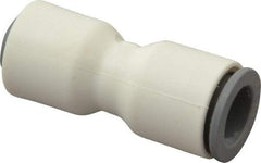 Parker - 1/4 x 3/8" OD, Bio-Sourced Nylon 11 Push-to-Connect Union - 230 Max psi, White - Exact Tool & Supply