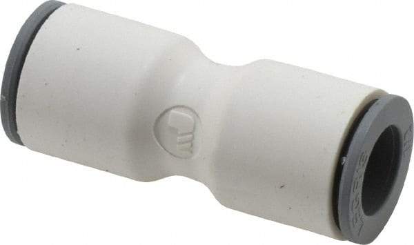 Parker - 1/2" OD, Bio-Sourced Nylon 11 Push-to-Connect Union - 160 Max psi, White - Exact Tool & Supply