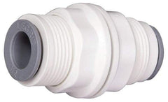 Parker - 3/8" OD, Bio-Sourced Nylon 11 Push-to-Connect Bulkhead Union - 190 Max psi, White - Exact Tool & Supply