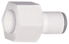 Parker - 1/4" OD, 7/16-24 UNS, Bio-Sourced Nylon 11 Push-to-Connect Faucet Connector UNS Thread - 230 Max psi, White - Exact Tool & Supply