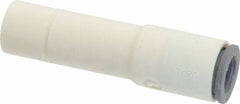 Parker - 1/4 x 3/8" OD, Bio-Sourced Nylon 11 Push-to-Connect Plug-In Reducer - 230 Max psi, 3/8" Stem Diam, White - Exact Tool & Supply
