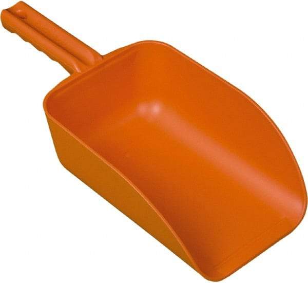 Remco - 82 oz Orange Polypropylene Flat Bottom Scoop - 5.9" Wide x 3.3" Deep Bowl, 15.1" OAL - Exact Tool & Supply