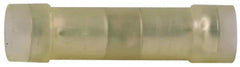 3M - 12 to 10 AWG Compatible, Nylon Fully Insulated, Crimp-On Butt Splice Terminal - Copper Contacts, Zinc Contact Plating, Yellow - Exact Tool & Supply