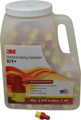 3M - 2, 18 to 2, 8 AWG, 600 Volt, Flame Retardant, Wing Twist on Wire Connector - Red & Yellow, 221°F - Exact Tool & Supply