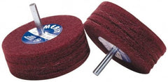 Merit Abrasives - 5" Diam, Medium Mounted Scrubber Buffing Wheel - 1 Ply, Medium Grade, 1/4" Shank Diam, 4,000 RPM - Exact Tool & Supply