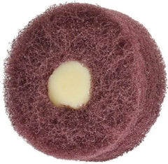 Merit Abrasives - 2" Diam, Medium Mounted Scrubber Buffing Wheel - 3 Ply, Very Fine Grade, 1/4" Shank Diam, 12,000 RPM - Exact Tool & Supply