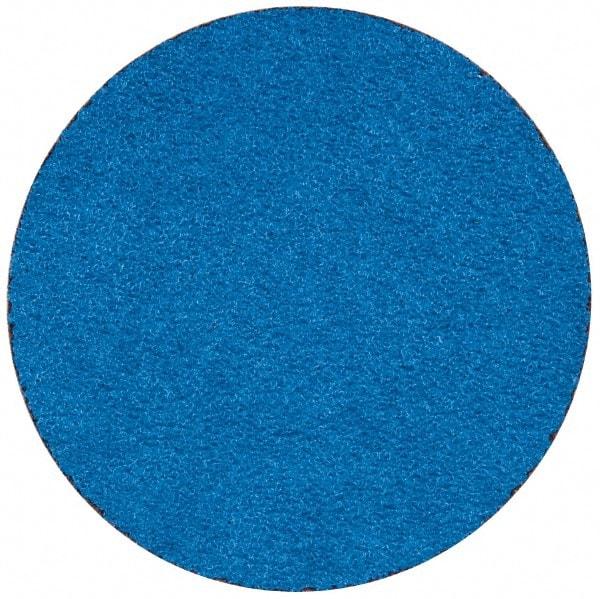Merit Abrasives - 3" Disc Diam, 50 Grit, Zirconia Alumina Quick Change Disc - Type R Attaching System, Coated, Blue, Coarse Grade, 20,000 RPM - Exact Tool & Supply
