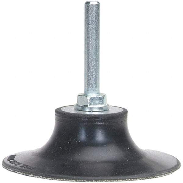 Merit Abrasives - 3" Diam Quick-Change Type S Disc Backing Pad - 1/4" Shank Diam, Soft Density, 20,000 RPM, Power-Lock Type 2 Compatible - Exact Tool & Supply