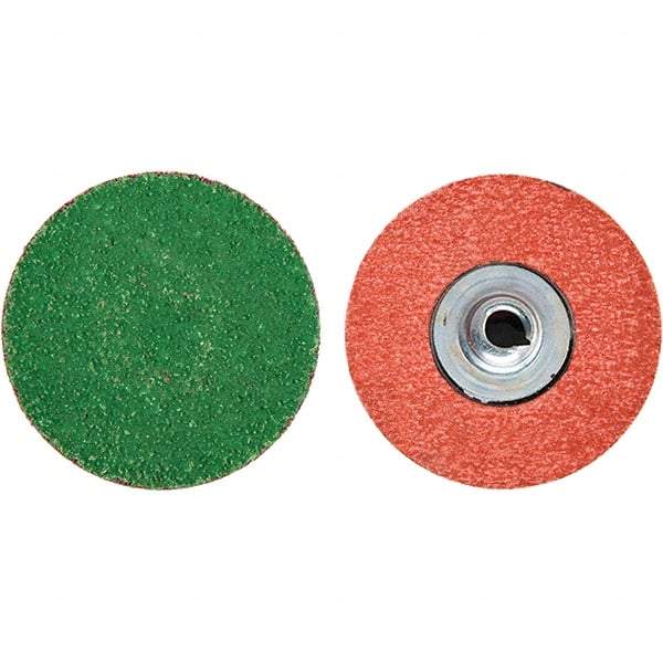 Merit Abrasives - 3" Disc Diam, 40 Grit, Zirconia Alumina Quick Change Disc - Type S Attaching System, Coated, Blue, Coarse Grade, 20,000 RPM - Exact Tool & Supply