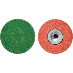 Merit Abrasives - 3" Disc Diam, 40 Grit, Zirconia Alumina Quick Change Disc - Type S Attaching System, Coated, Blue, Coarse Grade, 20,000 RPM - Exact Tool & Supply
