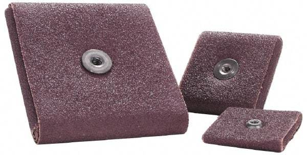 Merit Abrasives - 120 Grit, Fine Grade, Aluminum Oxide Square Pad - 3" Long x 3" Wide x 1/4" Thick, 12,000 Max RPM - Exact Tool & Supply