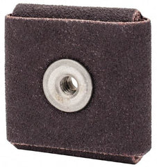 Merit Abrasives - 80 Grit, Medium Grade, Aluminum Oxide Square Pad - 1-1/2" Long x 1-1/2" Wide x 1/2" Thick, 18,000 Max RPM - Exact Tool & Supply