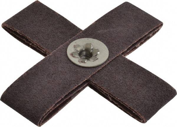 Merit Abrasives - 60 Grit, Medium Grade, Aluminum Oxide Cross Pad - 4" Long x 4" Wide x 1" Thick, 8 Ply, 12,000 Max RPM - Exact Tool & Supply