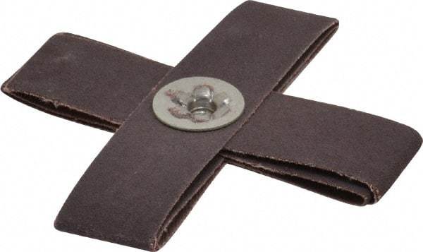 Merit Abrasives - 120 Grit, Fine Grade, Aluminum Oxide Cross Pad - 4" Long x 4" Wide x 1" Thick, 8 Ply, 12,000 Max RPM - Exact Tool & Supply