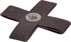Merit Abrasives - 120 Grit, Fine Grade, Aluminum Oxide Cross Pad - 4" Long x 4" Wide x 1" Thick, 8 Ply, 12,000 Max RPM - Exact Tool & Supply