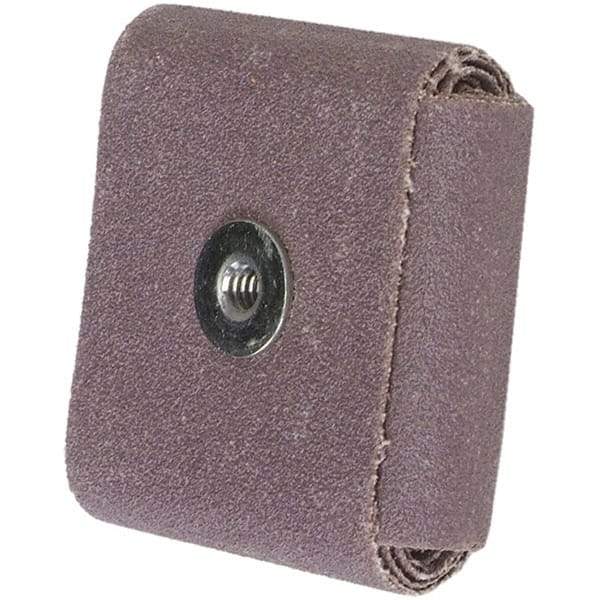 Merit Abrasives - 60 Grit, Medium Grade, Aluminum Oxide Square Pad - 1-1/2" Long x 1-1/2" Wide x 1/2" Thick - Exact Tool & Supply