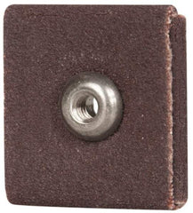 Merit Abrasives - 120 Grit, Fine Grade, Aluminum Oxide Square Pad - 1" Long x 1" Wide x 1" Thick, 1 Ply, 25,000 Max RPM - Exact Tool & Supply