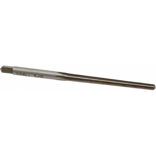 Made in USA - #3/0 Pin, 0.1302" Diam, 0.1029" Small End, 9/64" Diam Straight Shank, 1-5/16" Flute, Taper Pin Reamer - Exact Tool & Supply