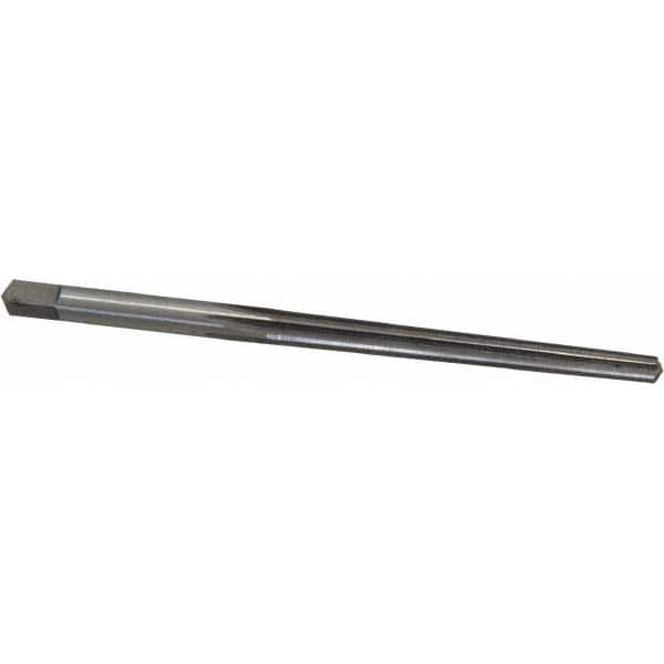 Made in USA - #0 Pin, 0.1638" Diam, 0.1287" Small End, 11/64" Diam Straight Shank, 1-11/16" Flute, Taper Pin Reamer - Exact Tool & Supply
