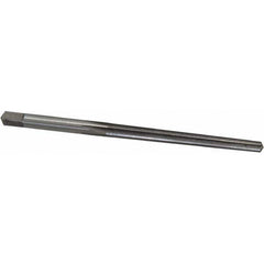Made in USA - #0 Pin, 0.1638" Diam, 0.1287" Small End, 11/64" Diam Straight Shank, 1-11/16" Flute, Taper Pin Reamer - Exact Tool & Supply