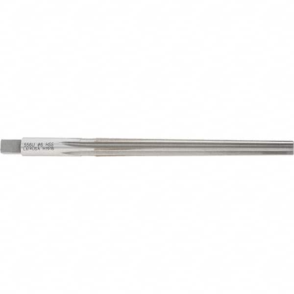 Made in USA - #6 Pin, 0.354" Diam, 0.2773" Small End, 23/64" Diam Straight Shank, 3-11/16" Flute, Taper Pin Reamer - Exact Tool & Supply