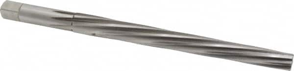 Made in USA - #9 Pin, 0.6066" Diam, 0.4805" Small End, 9/16" Diam Straight Shank, 6-1/16" Flute, Taper Pin Reamer - Exact Tool & Supply