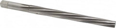 Made in USA - #9 Pin, 0.6066" Diam, 0.4805" Small End, 9/16" Diam Straight Shank, 6-1/16" Flute, Taper Pin Reamer - Exact Tool & Supply