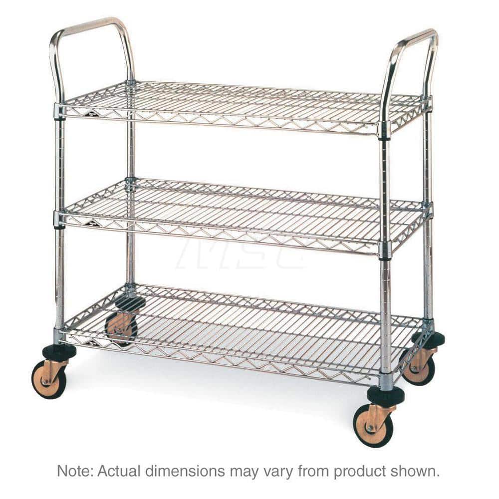 Metro - Carts; Type: Utility ; Load Capacity (Lb.): 375.000 ; Number of Shelves: 3 ; Width (Inch): 18 ; Length (Inch): 36 ; Height (Inch): 38 - Exact Tool & Supply
