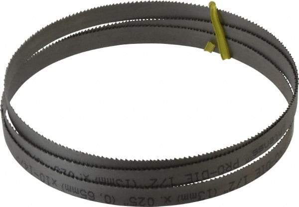 Starrett - 10 to 14 TPI, 5' Long x 1/2" Wide x 0.025" Thick, Welded Band Saw Blade - Bi-Metal, Toothed Edge, Raker Tooth Set, Contour Cutting - Exact Tool & Supply