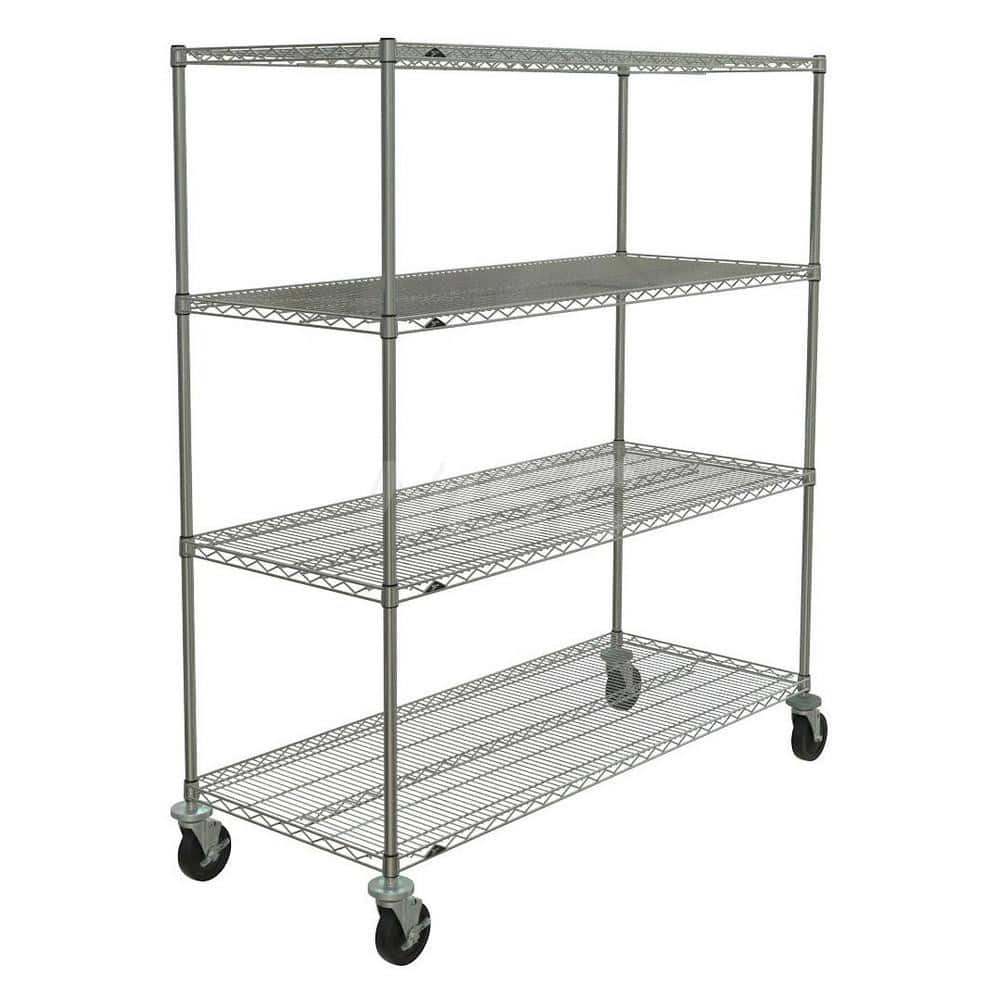 Metro - Carts; Type: Wire ; Load Capacity (Lb.): 600.000 ; Number of Shelves: 4 ; Width (Inch): 26-3/16 ; Length (Inch): 62 ; Height (Inch): 67-7/8 - Exact Tool & Supply
