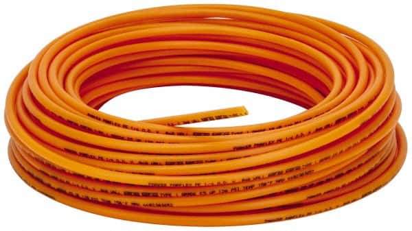 Parker - 11/64" ID x 1/4" OD, 0.04" Wall Thickness, 100' Long, Polyethylene Tube - Orange, 120 Max psi, -80 to 150°F - Exact Tool & Supply