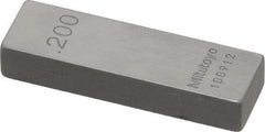 Mitutoyo - 0.2" Rectangular Steel Gage Block - Accuracy Grade 0, Includes Certificate of Inspection - Exact Tool & Supply