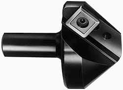 Cutting Tool Technologies - 90° Included Angle, 1.85" Max Cut Diam, 1.85mm Body Diam, 3/4" Shank Diam, 2-3/8" OAL, Indexable Countersink - 0.3" LOC, Square Insert, SNMG 432 Insert Style, Negative Rake, Series NC - Exact Tool & Supply