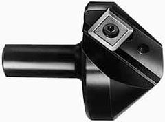Cutting Tool Technologies - 90° Included Angle, 1.85" Max Cut Diam, 1.85mm Body Diam, 3/4" Shank Diam, 2-3/8" OAL, Indexable Countersink - 0.3" LOC, Square Insert, SNMG 432 Insert Style, Negative Rake, Series NC - Exact Tool & Supply
