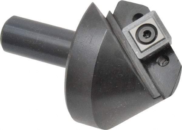 APT - 82° Included Angle, 1-3/4" Max Cut Diam, 1-3/4mm Body Diam, 1/2" Shank Diam, 2-3/8" OAL, Indexable Countersink - 1 Square Insert, SPGH 433 Insert Style, Positive Rake, Series CC - Exact Tool & Supply
