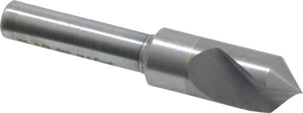 M.A. Ford - 3/8" Head Diam, 1/4" Shank Diam, 1 Flute 90° Solid Carbide Countersink - Bright Finish, 2" OAL, 0.06" Nose Diam, Single End, Straight Shank, Right Hand Cut - Exact Tool & Supply