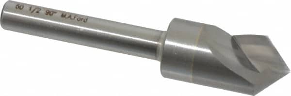 M.A. Ford - 1/2" Head Diam, 1/4" Shank Diam, 1 Flute 90° Solid Carbide Countersink - Exact Tool & Supply