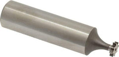 Keo - 1/4" Diam x 1/16" Face Width, High Speed Steel, 8 Teeth, Shank Connection Woodruff Keyseat Cutter - Uncoated, 2-1/16" OAL x 1/2" Shank, Straight Teeth, ANSI 202, Old Standard 201 - Exact Tool & Supply