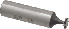 Keo - 5/16" Diam x 1/16" Face Width, High Speed Steel, 8 Teeth, Shank Connection Woodruff Keyseat Cutter - Uncoated, 2-1/16" OAL x 1/2" Shank, Straight Teeth, ANSI 202-1/2, Old Standard 206 - Exact Tool & Supply