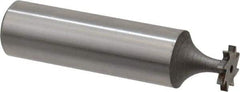 Keo - 3/8" Diam x 1/16" Face Width, High Speed Steel, 8 Teeth, Shank Connection Woodruff Keyseat Cutter - Uncoated, 2-1/16" OAL x 1/2" Shank, Straight Teeth, ANSI 203, Old Standard 211 - Exact Tool & Supply