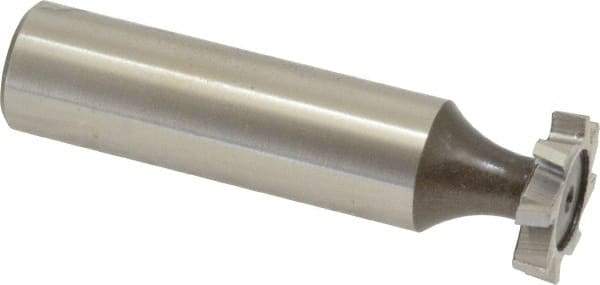 Keo - 3/8" Diam x 3/32" Face Width, High Speed Steel, 8 Teeth, Shank Connection Woodruff Keyseat Cutter - Uncoated, 2-3/32" OAL x 1/2" Shank, Straight Teeth, ANSI 303, Old Standard 212 - Exact Tool & Supply
