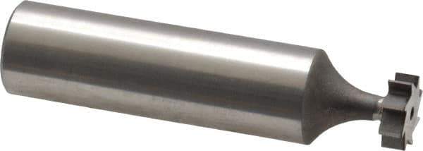 Keo - 3/8" Diam x 1/8" Face Width, High Speed Steel, 8 Teeth, Shank Connection Woodruff Keyseat Cutter - Uncoated, 2-1/8" OAL x 1/2" Shank, Straight Teeth, ANSI 403, Old Standard 213 - Exact Tool & Supply